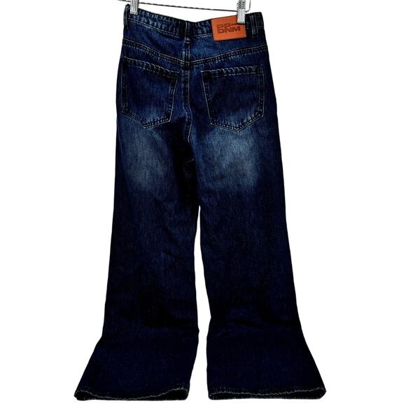 Princess Polly Jeans Womens 2 (25x31 ACTUAL) Wide Leg V-Waist Karol Dark NEW - Picture 4 of 8